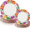 60 Pcs Summer Party Paper Plates Disposable Round Paper Dessert Plates